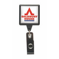 Jumbo Square Retractable Badge Reel w/ Belt Clip (Polydome)